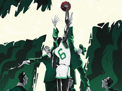 Reverse Magazine - Boston Special. art basketball character design design digital illustration draw drawing edit editing graphic design illustration illustrator magazine nba print sport
